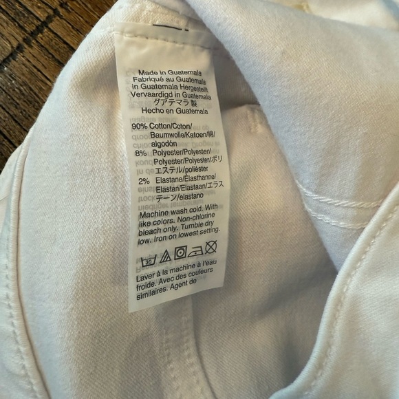 Madewell 10" High-Rise Skinny Crop Jeans Pure White Button-Front Edition Size 26 - Picture 11 of 14